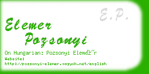 elemer pozsonyi business card